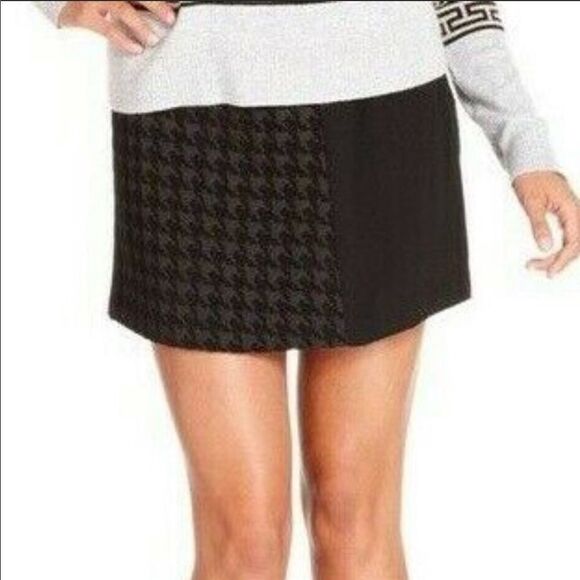 RACHEL ROY | Foxy Lady Skirt Black Houndstooth 4 - Picture 1 of 8